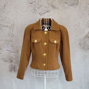 Burnish Blazer Jacket With Gold Pointed Buttons Womens Size M